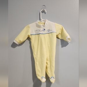 Cozy Yellow and White Kids Footie